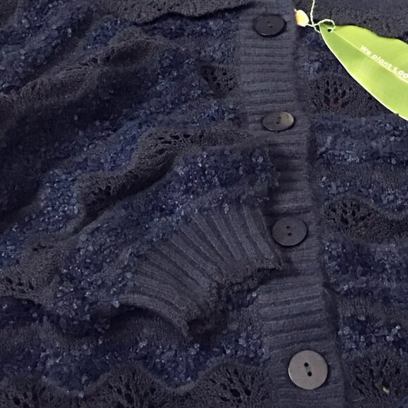 Farm Rio Navy Blue Mixed Stitches Cardigan - Picture 13 of 16